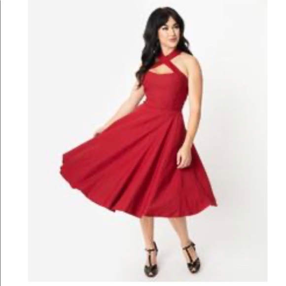 unique vintage red dress
